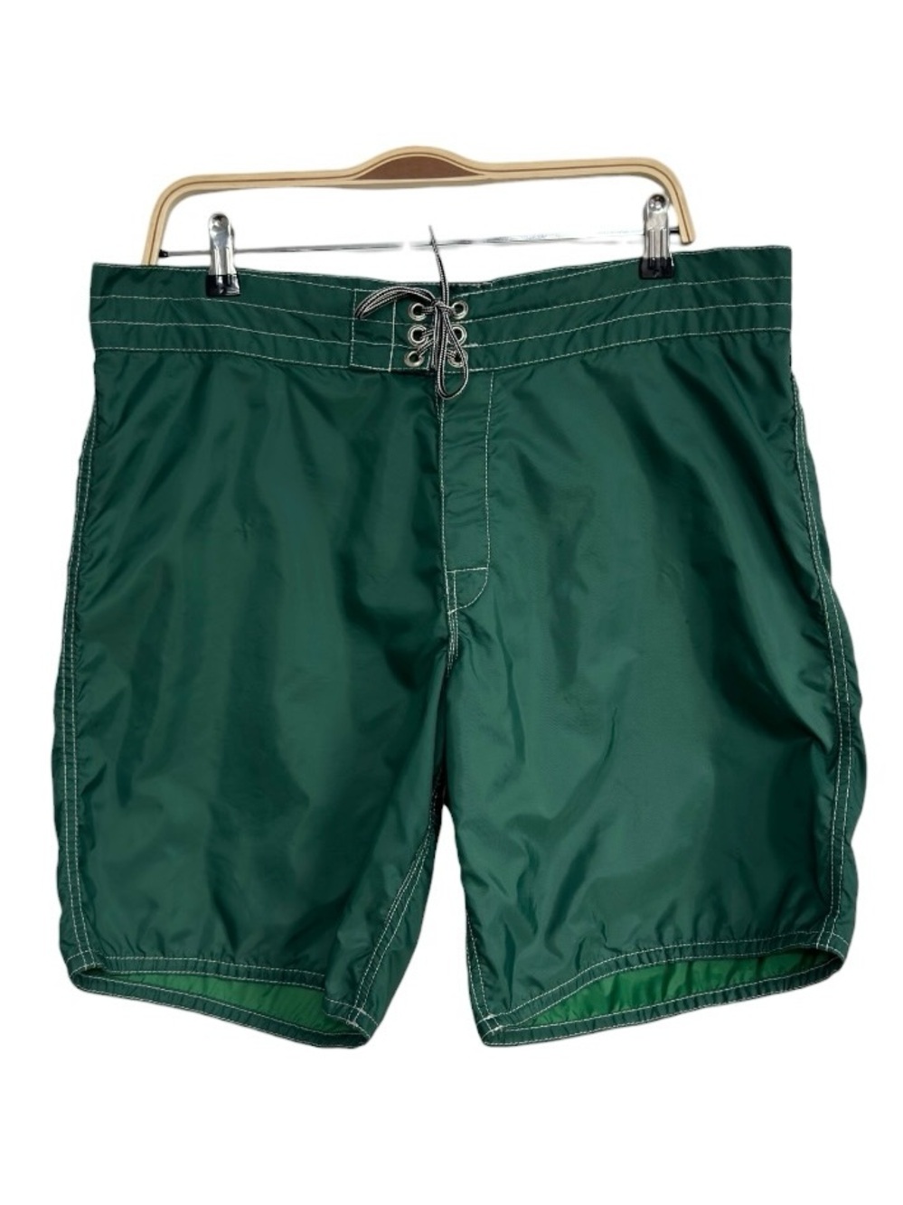 Birdwell Beach Britches Green Board Shorts Lace Up Surf Swim Trunks Mens 37